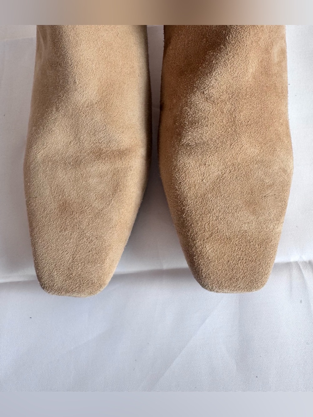Sam Edelman Molly Suede Knee High Square Toe 2” Boot Light Golden Caramel Size 8 - Picture 4 of 13
